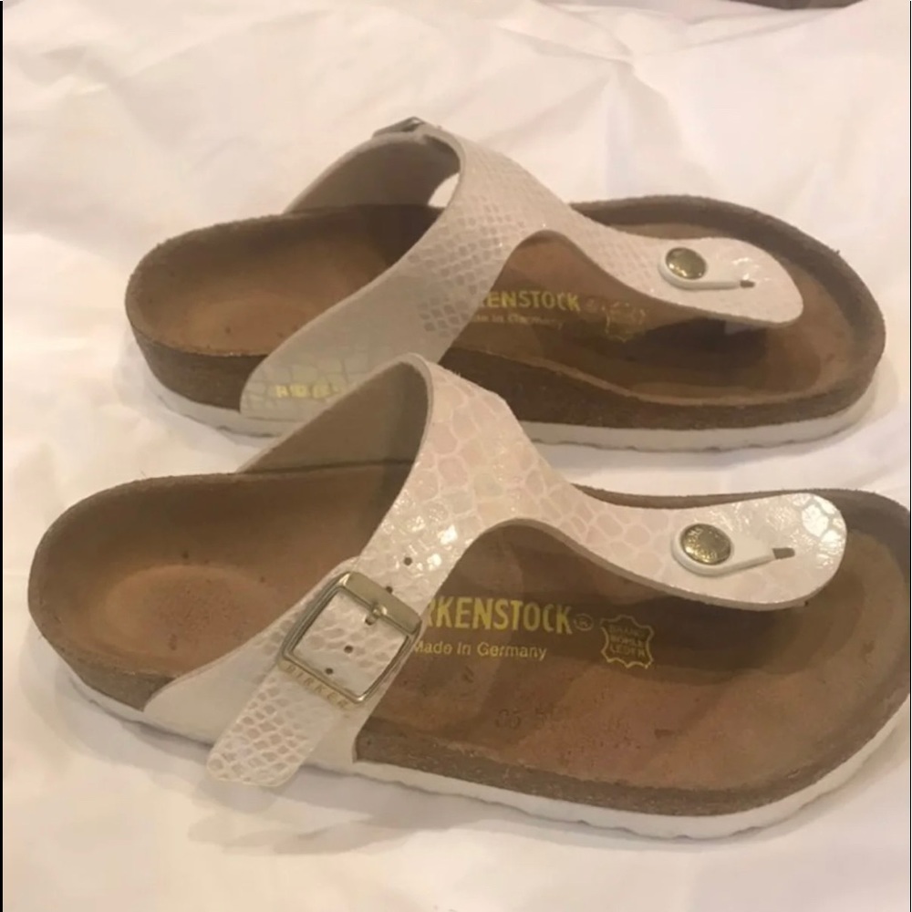 Birkenstock’s- faux snakeskin